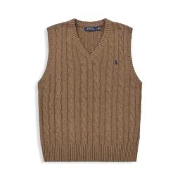 Knitted vest in coffee color