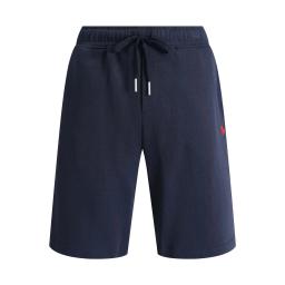 Shorts in navy blue and red logo