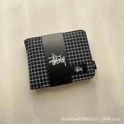 西图短钱包  格子  黑   无盒