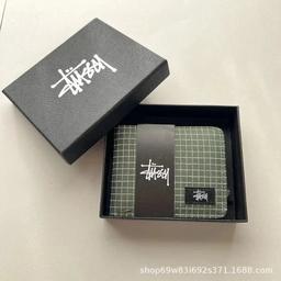 西图短钱包  格子  绿 加盒