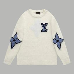 字母针织毛衣 -灰色