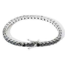 4mm-black zircon-silver-tennis chain