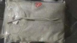 前小红心毛圈开衫灰色