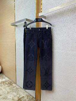 路易威登烧花牛仔长裤