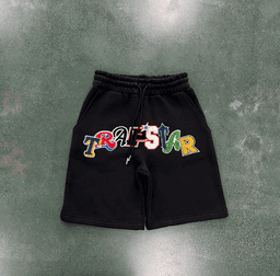 Black ts label shorts