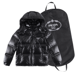 连帽短款羽绒服蜜蜂小标亮黑