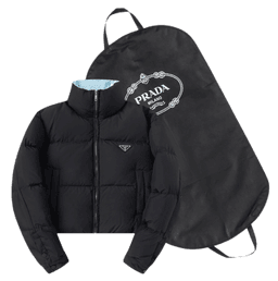 短款羽绒服蜜蜂小标黑