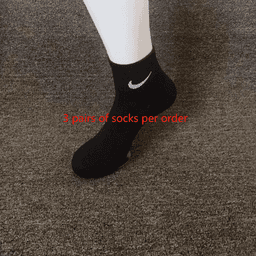 3双装黑色中筒毛巾底