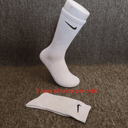 3双装白色高筒毛巾底