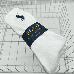 刺绣大标白色高筒（3双)