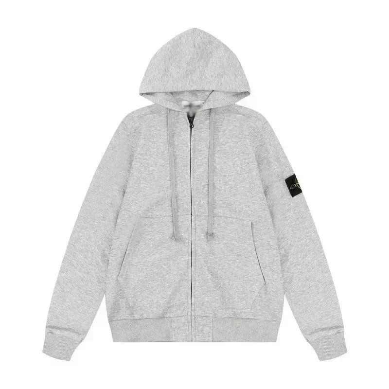 Light gray cardigan hooded